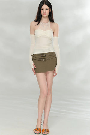 Asymmetrical Belted Skirt