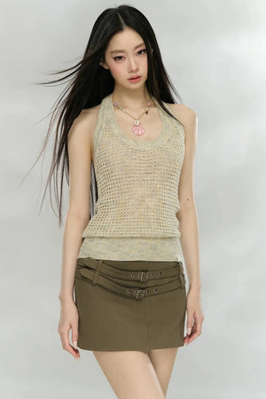 Asymmetrical Belted Skirt
