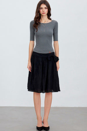 Asymmetrical Bowknot A-Line Skirt