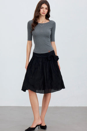 Asymmetrical Bowknot A-Line Skirt