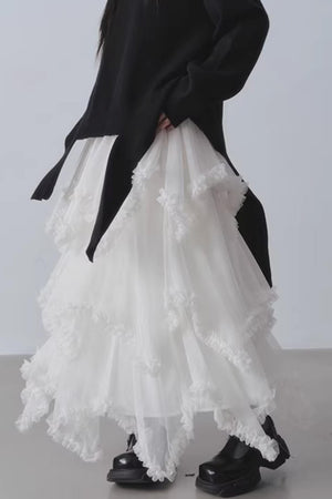 Asymmetrical Cake A-Line Skirt