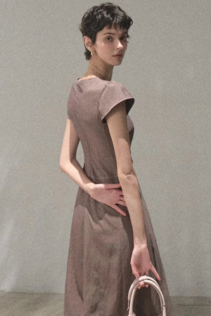 Asymmetrical Color Block Denim Dress
