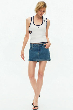 Asymmetrical Color-Blocking Tank Top