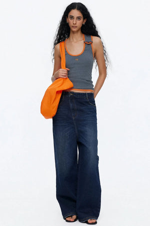 Asymmetrical Color-Blocking Tank Top