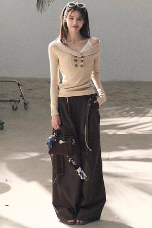 Asymmetrical Cotton Knit Top