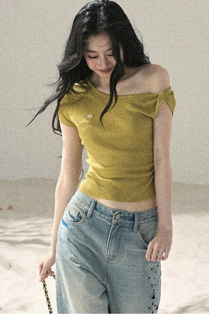 Asymmetrical Knot Crop Top