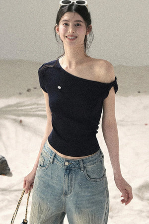 Asymmetrical Knot Crop Top