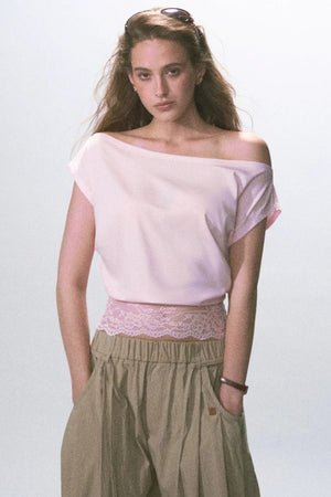 Asymmetrical Lace Knit Top