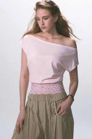 Asymmetrical Lace Knit Top