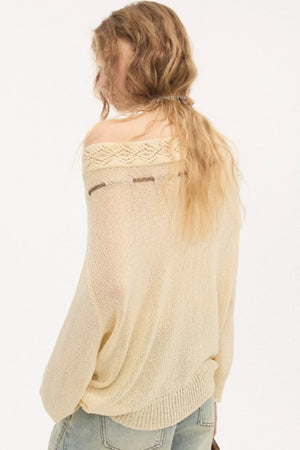 Asymmetrical Off-Shoulder Knit Sweater