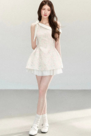 Asymmetrical Pleated Mesh Dress