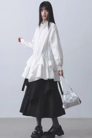 Asymmetrical Ruffled Dress