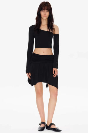 Asymmetrical Shoulder Crop Top