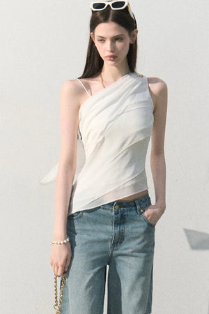 Asymmetrical Shoulder-Cut Tank Top