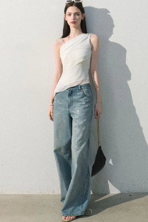 Asymmetrical Shoulder-Cut Tank Top