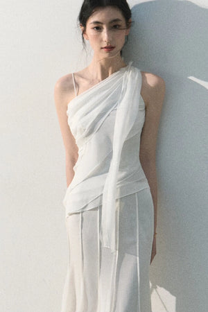 Asymmetrical Shoulder-Cut Tank Top