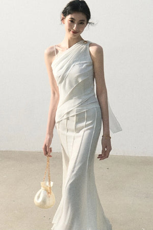 Asymmetrical Shoulder-Cut Tank Top