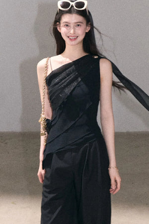 Asymmetrical Shoulder-Cut Tank Top