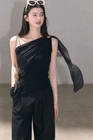 Asymmetrical Shoulder-Cut Tank Top