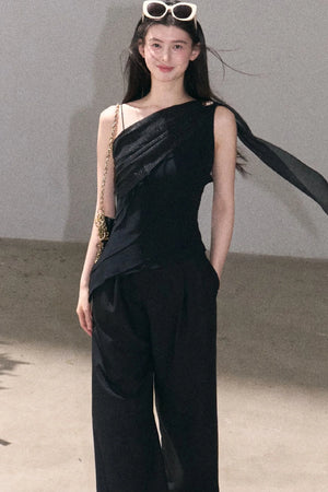 Asymmetrical Shoulder-Cut Tank Top