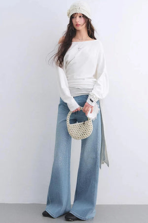Asymmetrical Striped Tie Top