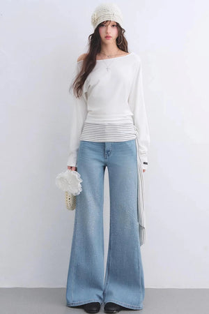 Asymmetrical Striped Tie Top