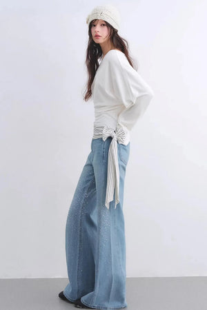 Asymmetrical Striped Tie Top
