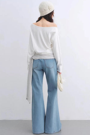 Asymmetrical Striped Tie Top