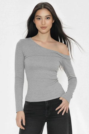 Asymmetrical Twist Slim-Fit Top