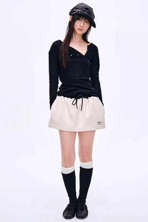Asymmetrical Wool Blend Blouse
