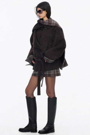 Asymmetrical Wool Coat Skirt Set-Up
