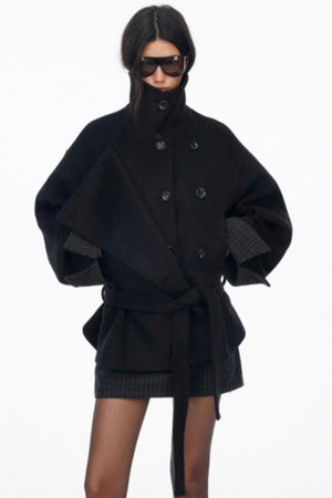 Asymmetrical Wool Coat Skirt Set-Up