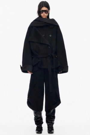 Asymmetrical Wool Coat Skirt Set-Up