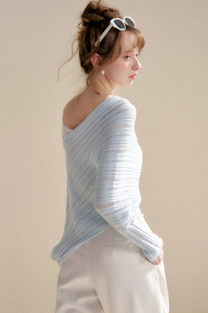 Asymmetrical Wool Knit Sweater