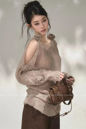 Asymmetrical Wool Mohair Knit Top