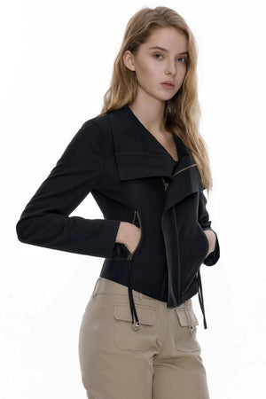 Asymmetrical Zipper Slim-Fit Top