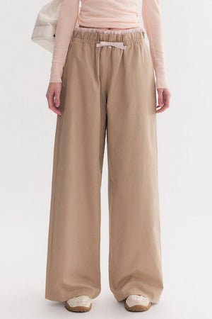 Autumn Contrast Wide-leg Slacks