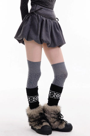 Autumn High-Waisted Woolen A-Line Skirt