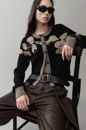 Autumn Jacquard Knitted Cardigan