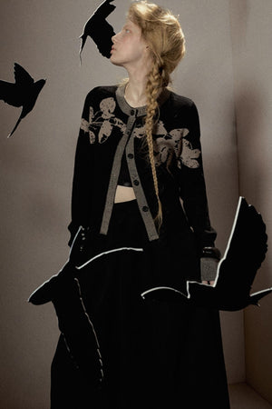 Autumn Jacquard Knitted Cardigan