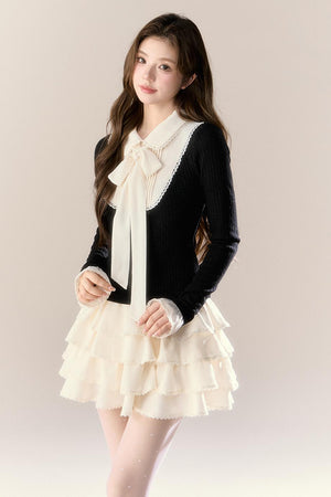 Autumn Knitted Top Skirt Set-Up