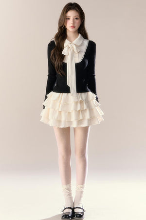 Autumn Knitted Top Skirt Set-Up
