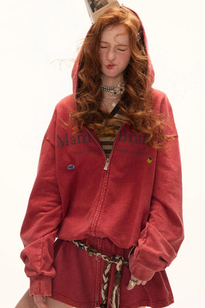 Autumn Logo Hooded Zipper Dress