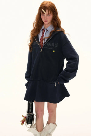 Autumn Logo Hooded Zipper Dress