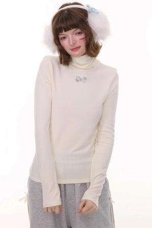 Autumn Retro High Neck Knitted Top