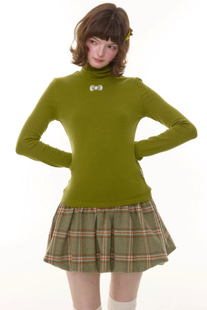 Autumn Retro High Neck Knitted Top