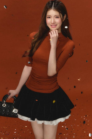 Autumn Ruched Knit Top