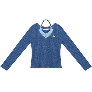 Autumn Slim Halterneck Knit Top
