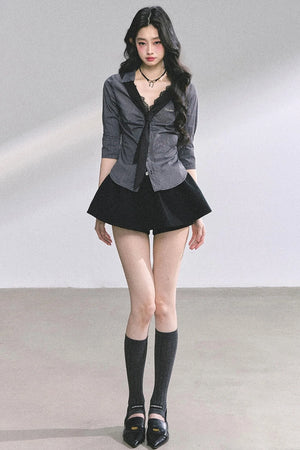 Autumn Slimming Polo Neck Shirt