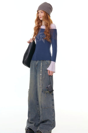 Autumn Star Flared Long Sleeve T-Shirt